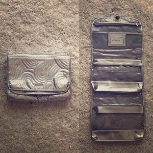 Silver Hanging Travel Makeup Bag